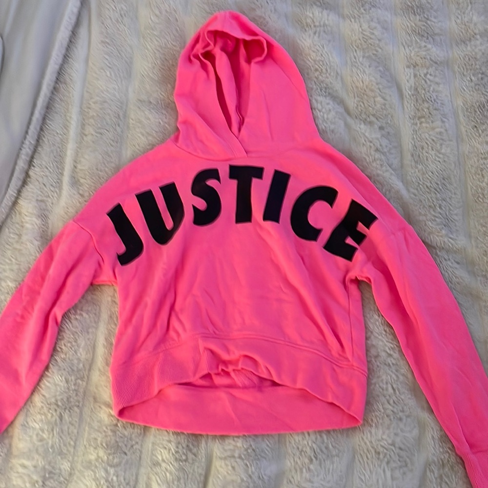Pink justice hoodie girl